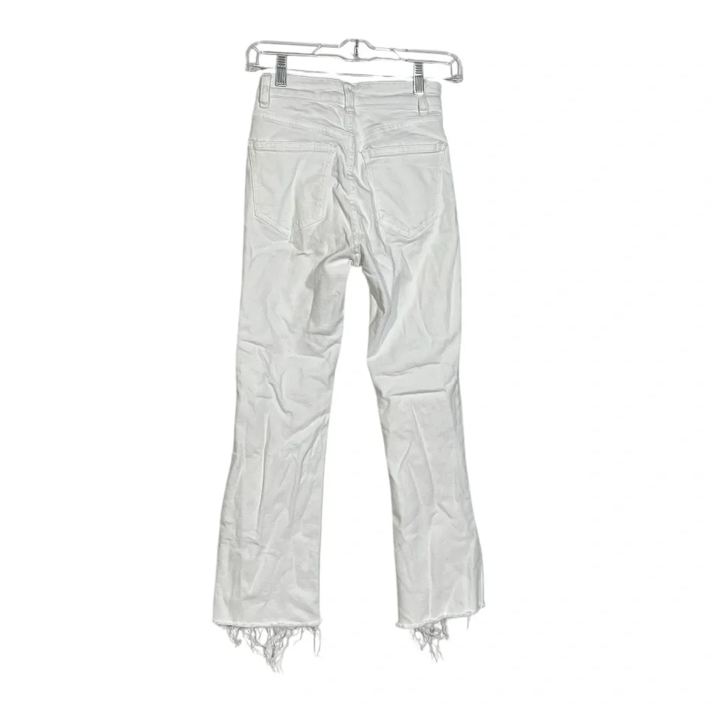 Zara Jeans High Rise White Frayed Women’s Size 2
